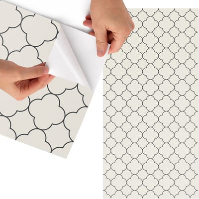 Tulup Meubelfolie - Geometrisch patroon Meubelfolie - 65x130 cm - Romig Meubelfolie - Meubel Wrap Folie - Geometrische Meubelfolie - Plakfolie Meubels - Keuken decoratie - Achtergronden en patronen
