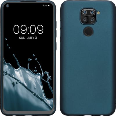 kwmobile telefoonhoesje geschikt voor Xiaomi Redmi Note 9 - Hoesje voor smartphone - Back cover in Metallic carabisch blauw