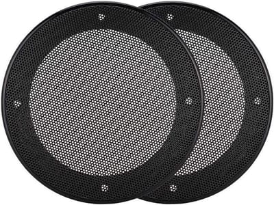 Luidsprekerafdekking van 10 cm, set van 2 stuks, zwart koudgewalst staal en ABS Sound Mesh - Bescherming voor luidsprekers.
