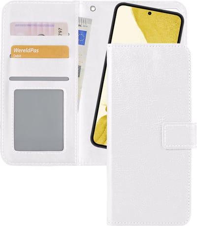 Hoesje - 2 in 1 - Geschikt voor Samsung Galaxy S22 Plus - Met Uitneembare Hard Cover - Bookcase - Wallet Case - Met Pasjeshouder - Book Case - Uitneembaar - Pashouder - Kunstleer - Telefoonhoesjes - Wit