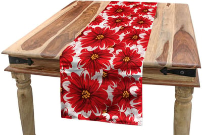 ABAKUHAUS – Tafelloper 40x225 cm – Bloemen Lentetijd – Babyroze
