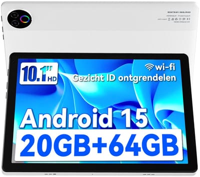 Hotlight - Android 15 Tablet - 10.1 inch - 20(3+17)GB RAM/64GB ROM– 5000mAh - Wit