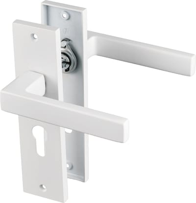 Arezzo - Wit Deurbeslag - Cilindergat - Recht Kort Schild - PC 55mm