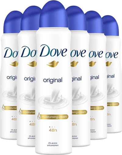 Dove Original Anti-transpirant Spray Vrouw - 6 x 150 ml - Voordeelverpakking