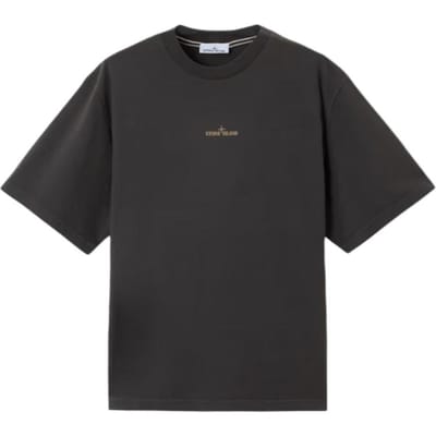 Stone Island Badge Pullover Ronde Hals Verlaagde Schouders Korte Mouwen T-shirt Heren T-shirts K2S152100037S0197-V0062 L black