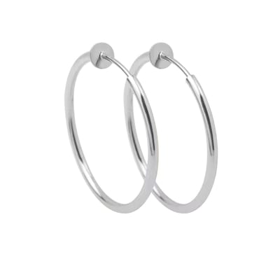 Clip oorringen- Zilverkleur- 5 cm-Geen gaatje- charme bijoux