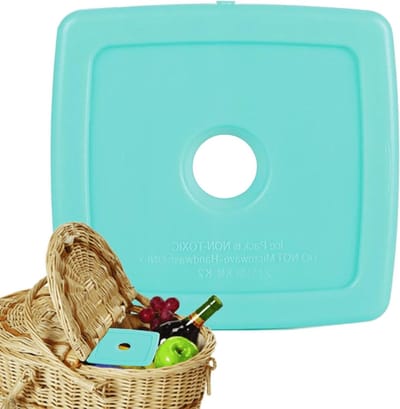 Ultradunne koelelementen - Platte koelblokken - Lunchbox koelen - Ruimtebesparend ontwerp - 12 x 12 cm - Mintgroen