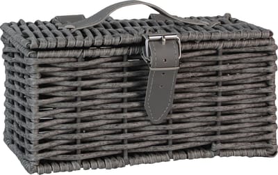 UNUS® Fietsmand klein Rattan-Look weerbestendig kunststof grijs