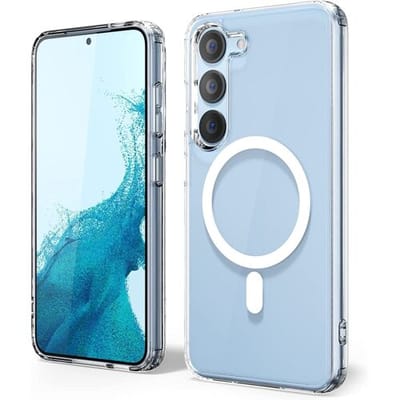 ShieldCase hoesje geschikt voor Samsung Galaxy S23 met magneet hoesje (transparant) - geschikt voor Samsung Galaxy S23 hoesje transparant - Ideaal voor magnetisch opladen