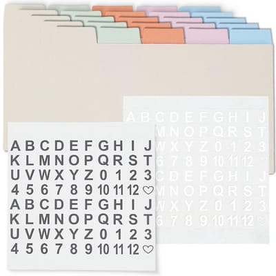 Allecto - Indextabkaarten met Kleurrijke Stickers - 25 Stuks - Ideaal voor Kantoor en School - Organiseer en label eenvoudig - Gebruiksvriendelijk ...