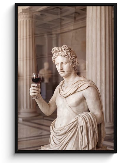 Poster in lijst - Fotolijst 80x120 cm - Posters - Klassiek - Marmer - Wijn - Posterlijst zwart - Decoratie - Wanddecoratie woonkamer - Muurdecoratie slaapkamer