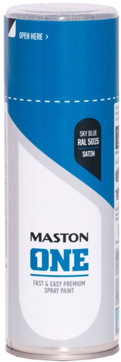 Maston ONE - spuitverf - zijdeglans - hemelsblauw (RAL 5015) - 400 ml - spuitbus verf