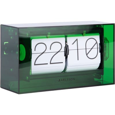 Karlsson Tafelklok Boxed Flip - Groen - 20.7x20.7x11.7cm - Modern