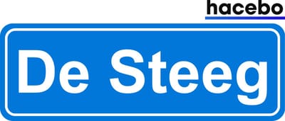 Hacebo - Plaatsnaam Sticker - 29x10 CM - De Steeg sticker - Verkeersborden sticker - grappige cadeaus - De Steeg