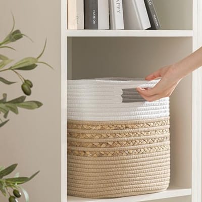 Set van 3 Waterhyacint Opbergkubussen - Organizer voor Speelgoed, Boeken en Planken