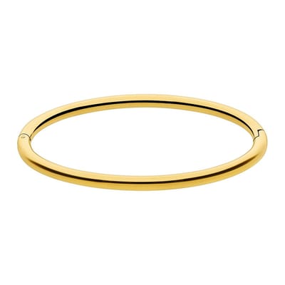 Lucardi Dames Stalen goldplated bangle - Armband - Staal - Goud - 58 dm