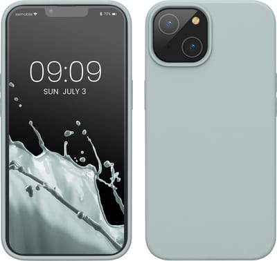 kwmobile telefoonhoesje geschikt voor Apple iPhone 14 - Hoesje met siliconen coating - Smartphone case in cool mint