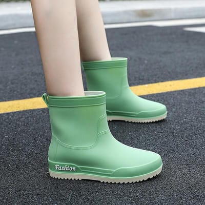 Mode Dames Middenbuis Waterdichte Antislip Waterschoenen Regenlaarzen Dikke Bodem Rubberen Schoenen 39 blue