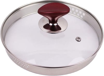 Deksel van gehard glas - Koekenpandeksel Pandeksel - Koken en Braden - Met stoomopening - 22 cm - Eén kleur
