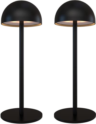 Ledvion - 2x Oplaadbare Tafellamp Vita - LED - Zwart - Dimbaar - IP54 - USB
