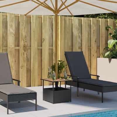 vidaXL - Tuintafel - met - parasolgat - 55x55x46,5 - cm - poly - rattan - zwart