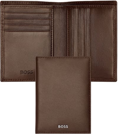 HUGO BOSS Leren Kaarthoes Classic Smooth Card Case Brown Bruine