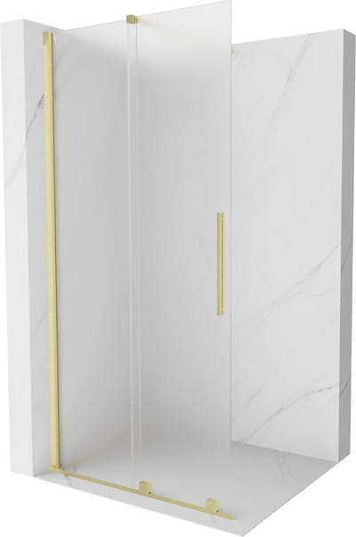 Mexen Velar schuifbare inloopdouchewand 70 x 200 , mat 8 mm, goud geborsteld - 871-070-000-33-55