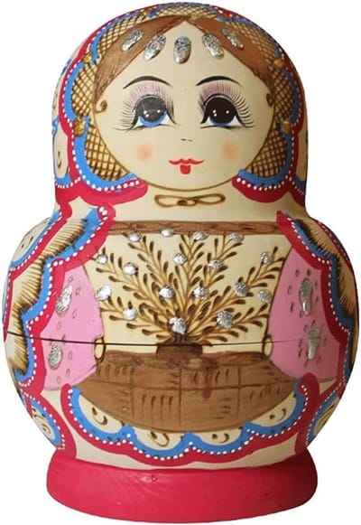 Nesting Poppen Set - Decoratieve Poppen - Huis Decoratie - 15 Delige Set - Handgeschilderd - Roze