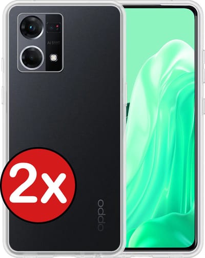 Hoesje - 2 Stuks - Geschikt voor OPPO Reno 7 - Sterk & Shockproof - Telefoonhoes - Back Cover - Case Siliconen - Telefoon Hoes - Transparant