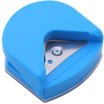 1 stuk- Mini Perforator- hoekpons- Bureau Perforator-Dagelijkse papierperforator- Corner punch - Corner Rounder - Corner Chomper- voor Mappen En Ringbanden- multifunctioneel en draagbaar-PVC-Blauw