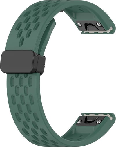 Siliconen bandje - geschikt voor Garmin Fenix 3 / 5X / 5X Plus / 6X / 6X Pro / 7X / 7X Pro / 8 (51 mm) / Quatix 3 / 6X / Tactix (7) / Enduro (2) / Descent Mk1 / Mk2(i) / Mk3i 51 mm / D2 / Delta PX / Mach 1 Pro / Epix Pro Gen 2 51 mm - donkergroen
