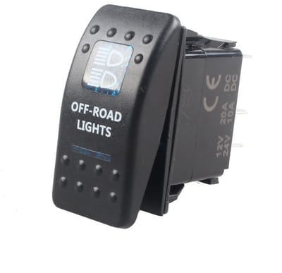 Dailygoody - Rocker Switch - LED Indicator - Waterdicht - 12V 20A - Drukschakelaar - Geschikt voor Auto, Boot en Truck - 5Pin