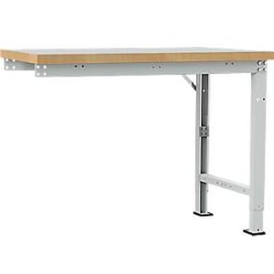 Manuflex aanbouw-werkbank Profi speciaal, tafelblad kunststof, 1250 x 700 mm, lichtgrijs