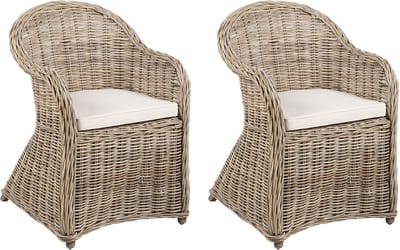 SUSUA II - Tuinstoel set van 2 - Lichtbeige - Rotan