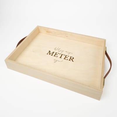 STERK - Houten dienblad - Dienblad - Dienblad met handvaten - Houten dienblad rechthoek - METER VRAGEN - Wil je mijn meter zijn - Cadeau meter - Meter - Meter worden - Wil je mijn meter zijn
