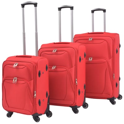 vidaXL - Trolleyset - rood - 3-delig