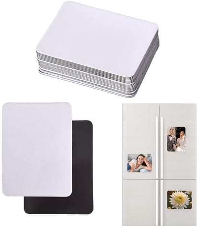 Dailygoods - 20 stuks sublimatie magneet blanks, gepersonaliseerde sublimatie koelkast magneten, doe-het-zelf decoratieve magneten voor whiteboard kantoorkalender keuken woondecoratie (6,5 x 9 cm)