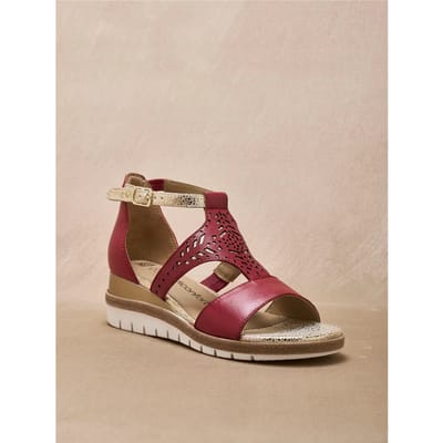 Leren sandalen met opengewerkte patronen voor dames Pédiconfort