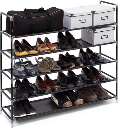 schoenenrek steeksysteem - 5 laags - voor 20 paar - 90,5x87x29,5 cm - smal - zwart