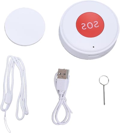 Noodoproepsysteem Senioren - Zorgalarm Paniekknop - Veiligheid Thuis - App Meldingen - 7 x 7 x 3 cm - Wit