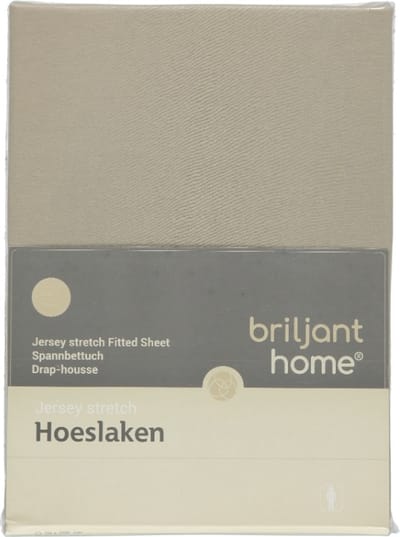 Briljant Home Jersey Hoeslaken + Topper - 90x200 - Zand
