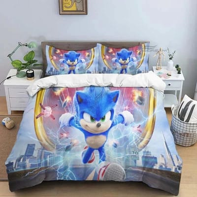 3D Cartoon Spel Egel Dekbed Beddengoed Set Dekbedovertrek Bed Set Dekbedovertrek Kussensloop King Queen Size Beddengoed Set AU Double(180*210cm)3pcs