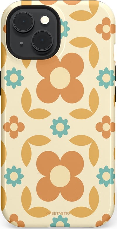 Casetastic hoesje geschikt voor Apple iPhone 15 - MagSafe - Dubbellaagse bescherming - Retro verlangen - Fashion Case - Crème Perzik Goud