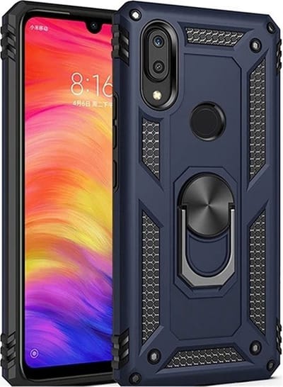 iPhone XSMax Blauw Shockproof Militairy Hybrid Armour Case Hoesje Met Kickstand Ring - iPhone XSMax - Extreem Stevige Anti-Shock Hard Rugged Cover Bumper Hoes Met Magnetische Ringhouder - Stevige Shock Proof Backcover