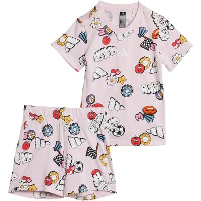 adidas Sportswear Seasonal Essentials Fun Allover Print Setje Kids - Kinderen - Roze