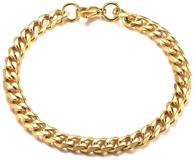 Cuban Link Heren Armband - Dikke Schakel - 7mm - Goud kleurig - Schakelarmband - Armbanden - Papa Cadeau Voor Mannen - Vaderdag