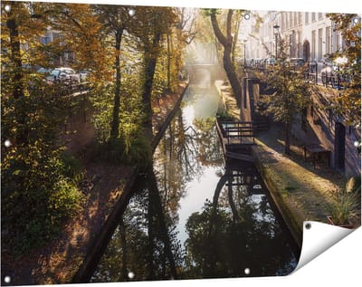 Gards Tuinposter Nieuwe Gracht in Utrecht - 120x80 cm - Tuindoek - Tuindecoratie - Wanddecoratie buiten - Tuinschilderij