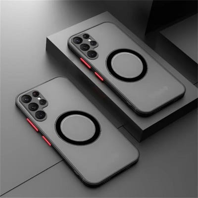 Magnetische Hoes Voor Samsung Galaxy S24 S23 S22 S21 Ultra Plus S20 S10 FE Hoesjes Voor Samsung 20 10 Ultra Plus voor Magsafe Cover for Galaxy Note 10 zwart