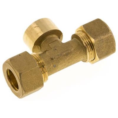 G 1/2'' x 16mm Messing T-stuk Knelfitting 76 Bar DIN EN 1254-2 - FL3T-FO-B-012G-16