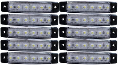 LED Achterlichten - Vrachtwagen Lampen - Veiligheid Zichtbaarheid - 12 Volt Set - 10 Stuks - Wit